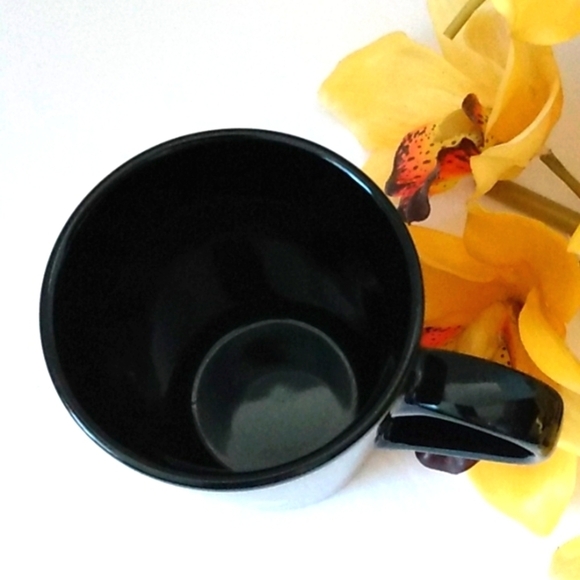 STARBUCK SIGNATURE TEA CUP BLACK GREEN WHITE COFFEE MUG 11 floz. - Picture 2 of 8